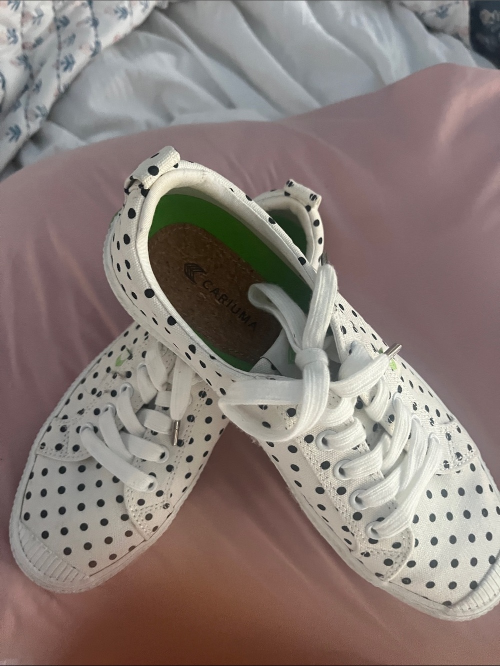 Cariuma White Polka Dot Sneakers